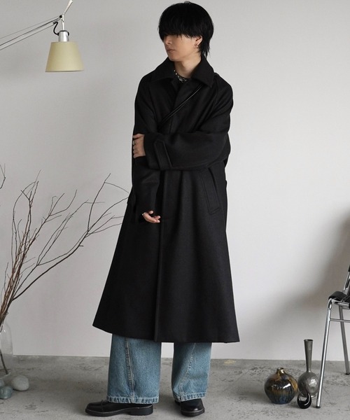 WOOLY HERRINGBONE BALMACAAN COAT（ステンカラーコート）｜WYM LIDNM