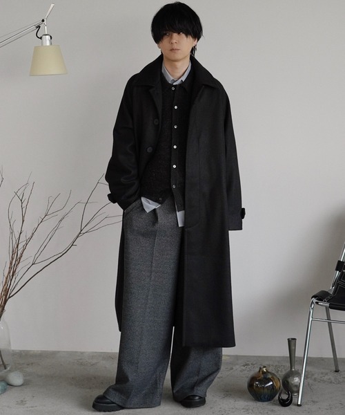 WOOLY HERRINGBONE BALMACAAN COAT（ステンカラーコート）｜WYM LIDNM