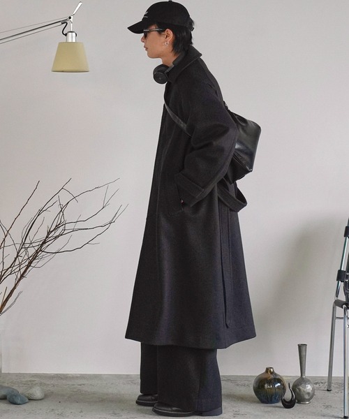 WOOLY HERRINGBONE BALMACAAN COAT（ステンカラーコート）｜WYM LIDNM