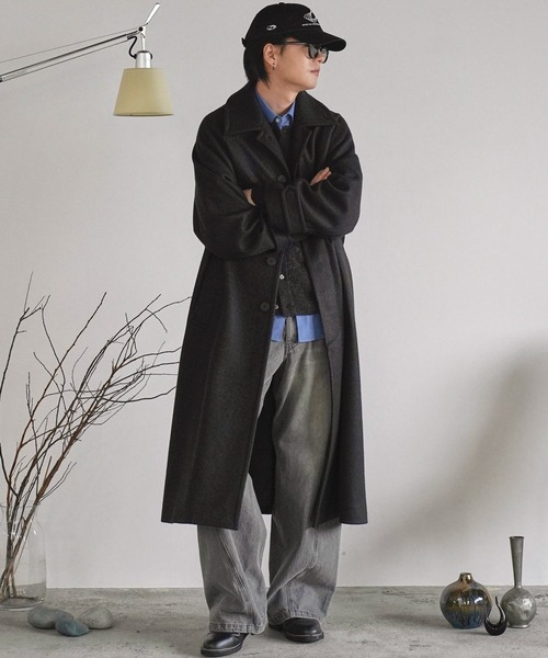 WOOLY HERRINGBONE BALMACAAN COAT（ステンカラーコート）｜WYM LIDNM