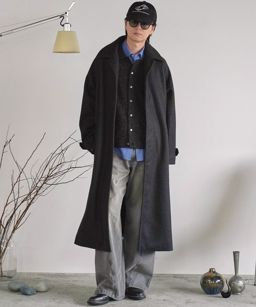 WOOLY HERRINGBONE BALMACAAN COAT（ステンカラーコート）｜WYM LIDNM