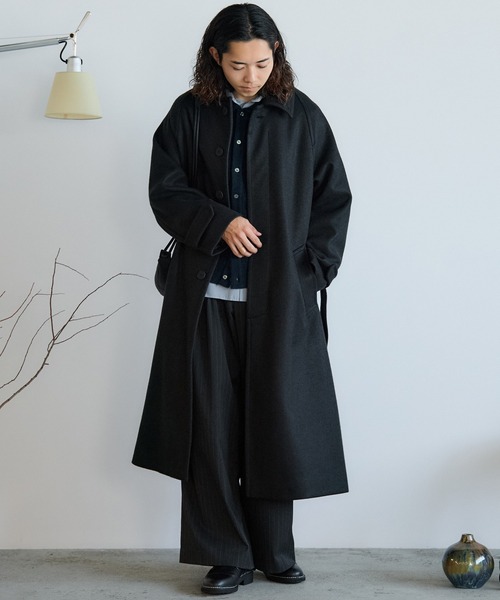 WOOLY HERRINGBONE BALMACAAN COAT（ステンカラーコート）｜WYM LIDNM