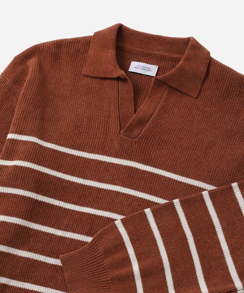 Saturdays NYC（サタデーズ ニューヨークシティ ）の「Seaport Skipper Sweater（ニット/セーター・メンズ・レンガ/ブラック・L/M/S/XL）」の12枚目の写真
