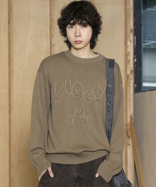 GLACK(グラック)の「GNT070 VHSライン刺繍クルーネックニット(オリーブ)(ニット/セーター・レディース・その他・MEDIUM/LARGE)」の4枚目の写真