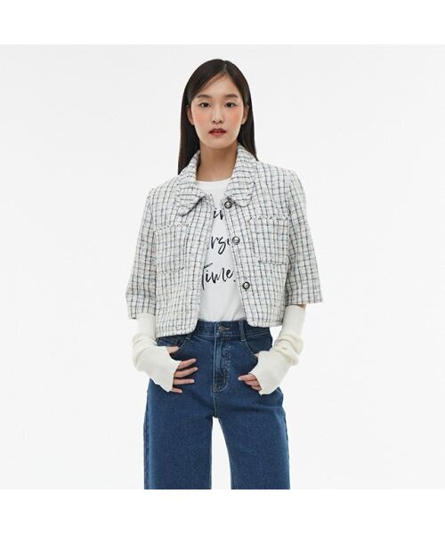 LAP（ラップ）の「マルチツイードジャケット AQ1WJ268（その他アウター・レディース・アイボリー・SMALL/MEDIUM）」の2枚目の写真