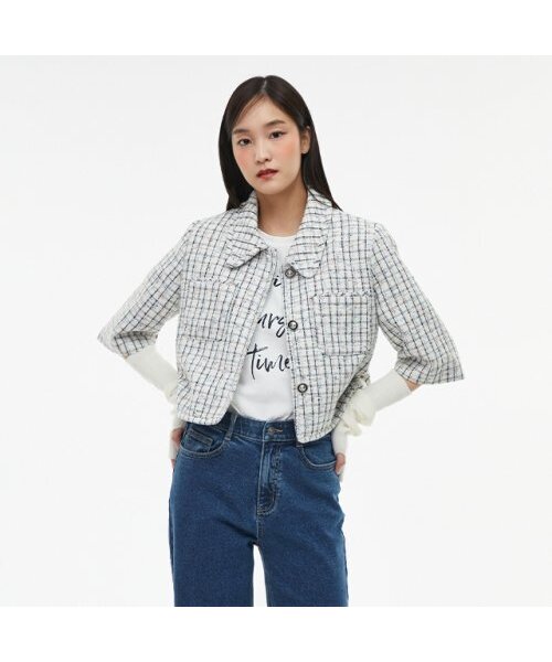 LAP（ラップ）の「マルチツイードジャケット AQ1WJ268（その他アウター・レディース・アイボリー・SMALL/MEDIUM）」の3枚目の写真