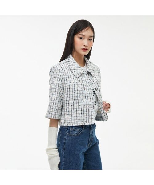 LAP（ラップ）の「マルチツイードジャケット AQ1WJ268（その他アウター・レディース・アイボリー・SMALL/MEDIUM）」の4枚目の写真