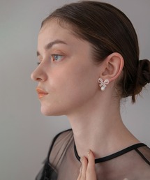 Leja（レジャ）の「【LEJA】ビジューリボンパールピアス結婚式 パーティー 成人式 二次会 同窓会 お呼ばれ オケージョン 20代 30代（ピアス（両耳用））」