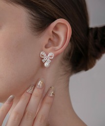 Leja（レジャ）の「【LEJA】ビジューリボンパールピアス結婚式 パーティー 成人式 二次会 同窓会 お呼ばれ オケージョン 20代 30代（ピアス（両耳用））」