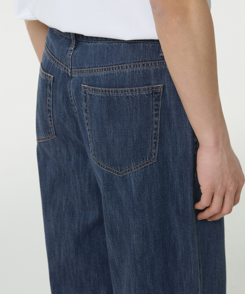 MUSINSA STANDARD（ムシンサスタンダード）の「リネンライクエクストラワイドデニムパンツ[ミディアムインディゴ]（デニムパンツ・メンズ・その他・31/33/26/27/28/29/38/36/34/32/30）」の6枚目の写真