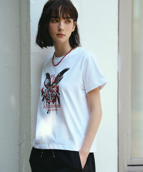 THE GREEN LAB（ザグリーンラボ）の「バタフライグラフィック半袖Tシャツ[ホワイト]（Tシャツ/カットソー・レディース・その他・FREE）」の2枚目の写真