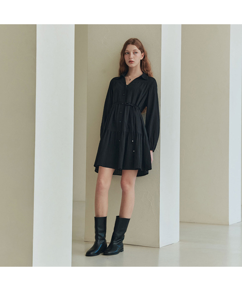 セール】[Long sleeve version][3 colors] Soft shirt one-piece