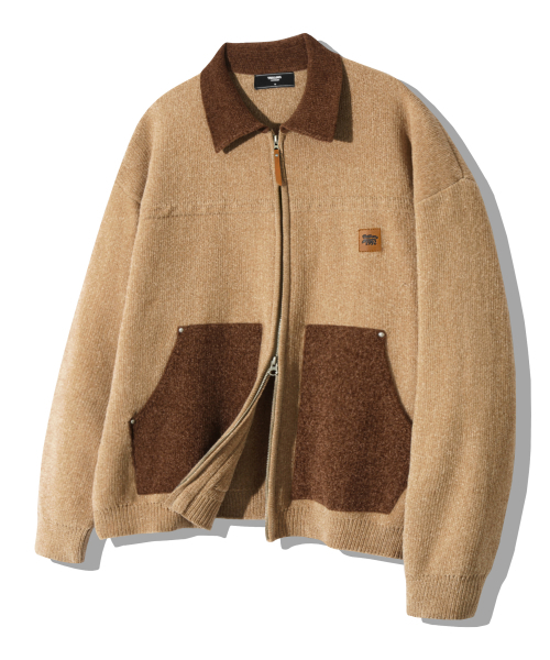 Цветной ворс ворк кид винил жакет (beige)