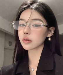 ARCHIVER（アーカイバ）の「【Bz】横長スクエア リムレスメガネ / デザインテンプル / クリアレンズ / ユニセックス (DAY)（メガネ）」