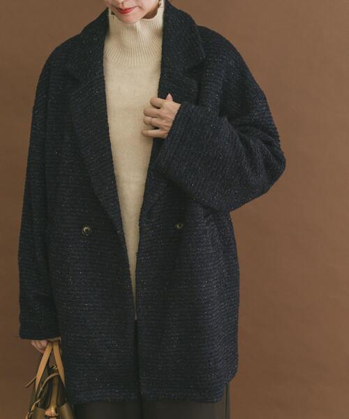 ITEMS URBANRESEARCH（アイテムズ アーバンリサーチ）の「オーバーサイズジャケット（その他アウター・レディース・ネイビー/ブラウン/グレー系その他/ブラウン系その他・FREE）」の4枚目の写真
