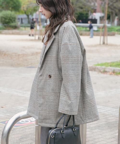 ITEMS URBANRESEARCH（アイテムズ アーバンリサーチ）の「オーバーサイズジャケット（その他アウター・レディース・ネイビー/ブラウン/グレー系その他/ブラウン系その他・FREE）」の7枚目の写真