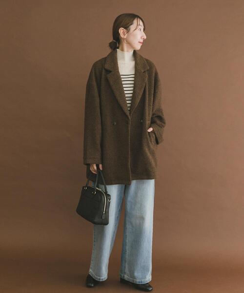 セール】オーバーサイズジャケット（ノーカラーコート）｜ITEMS