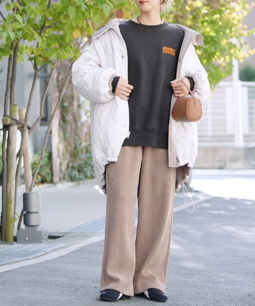 reca（レカ）の「お散歩フレンズ裏起毛スウェット（スウェット・レディース・チャコールグレー/ダークブラウン/キナリ・FREE）」の7枚目の写真