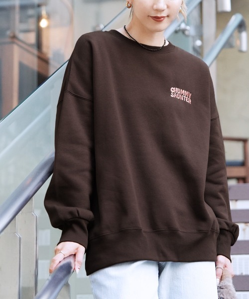 reca（レカ）の「お散歩フレンズ裏起毛スウェット（スウェット・レディース・チャコールグレー/ダークブラウン/キナリ・FREE）」の8枚目の写真