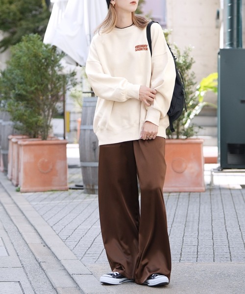 reca（レカ）の「お散歩フレンズ裏起毛スウェット（スウェット・レディース・チャコールグレー/ダークブラウン/キナリ・FREE）」の15枚目の写真