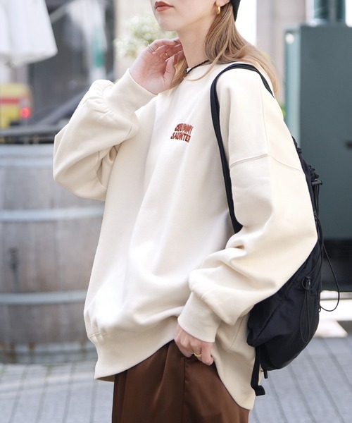 reca（レカ）の「お散歩フレンズ裏起毛スウェット（スウェット・レディース・チャコールグレー/ダークブラウン/キナリ・FREE）」の14枚目の写真