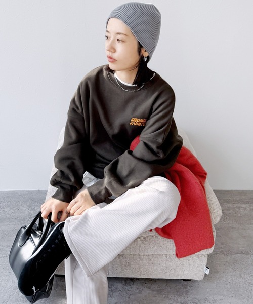 reca（レカ）の「お散歩フレンズ裏起毛スウェット（スウェット・レディース・チャコールグレー/ダークブラウン/キナリ・FREE）」の22枚目の写真