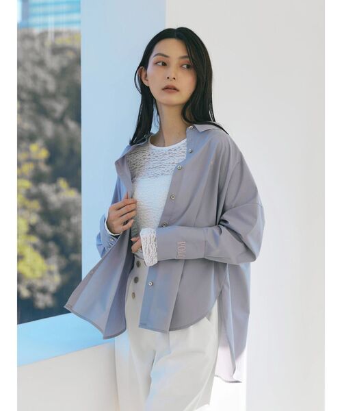 POLO BCS(ポロ ビーシーエス)の「【POLO BCSコラボ】オーバーシャツ(シャツ/ブラウス・レディース・ピンク/ライトブルー/グレー/オフホワイト/ブルー・MEDIUM)」の3枚目の写真