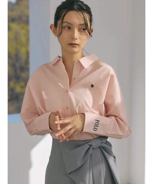 POLO BCS(ポロ ビーシーエス)の「【POLO BCSコラボ】オーバーシャツ(シャツ/ブラウス・レディース・ピンク/ライトブルー/グレー/オフホワイト/ブルー・MEDIUM)」の6枚目の写真