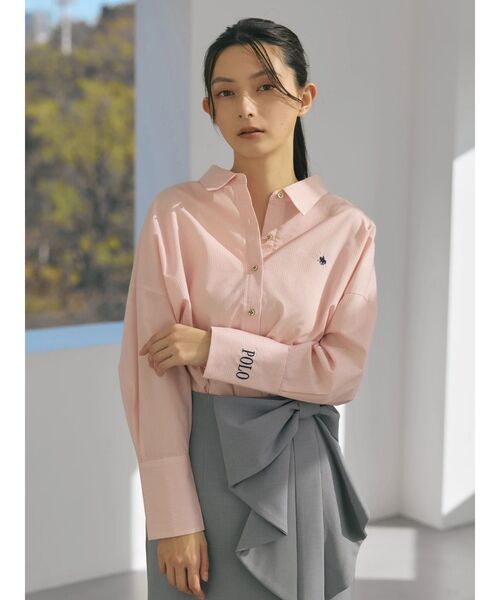 POLO BCS(ポロ ビーシーエス)の「【POLO BCSコラボ】オーバーシャツ(シャツ/ブラウス・レディース・ピンク/ライトブルー/グレー/オフホワイト/ブルー・MEDIUM)」の7枚目の写真