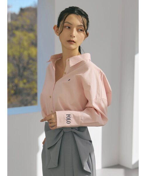 POLO BCS(ポロ ビーシーエス)の「【POLO BCSコラボ】オーバーシャツ(シャツ/ブラウス・レディース・ピンク/ライトブルー/グレー/オフホワイト/ブルー・MEDIUM)」の8枚目の写真