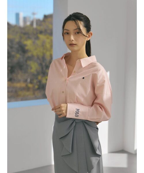 POLO BCS(ポロ ビーシーエス)の「【POLO BCSコラボ】オーバーシャツ(シャツ/ブラウス・レディース・ピンク/ライトブルー/グレー/オフホワイト/ブルー・MEDIUM)」の9枚目の写真