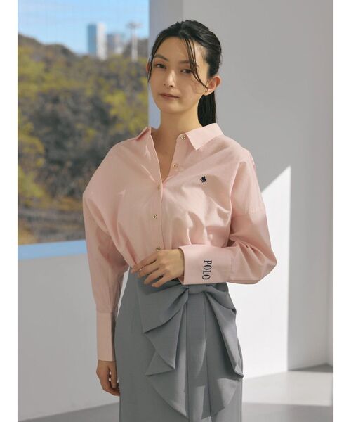 POLO BCS(ポロ ビーシーエス)の「【POLO BCSコラボ】オーバーシャツ(シャツ/ブラウス・レディース・ピンク/ライトブルー/グレー/オフホワイト/ブルー・MEDIUM)」の10枚目の写真