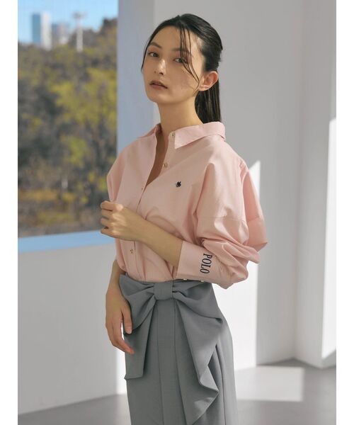 POLO BCS(ポロ ビーシーエス)の「【POLO BCSコラボ】オーバーシャツ(シャツ/ブラウス・レディース・ピンク/ライトブルー/グレー/オフホワイト/ブルー・MEDIUM)」の5枚目の写真