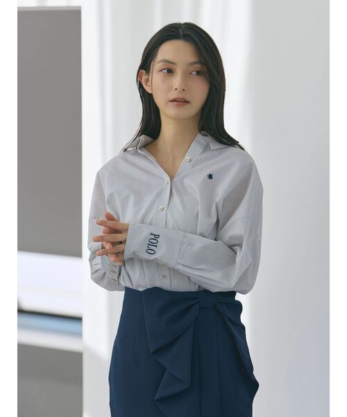 POLO BCS(ポロ ビーシーエス)の「【POLO BCSコラボ】オーバーシャツ(シャツ/ブラウス・レディース・ピンク/ライトブルー/グレー/オフホワイト/ブルー・MEDIUM)」の4枚目の写真