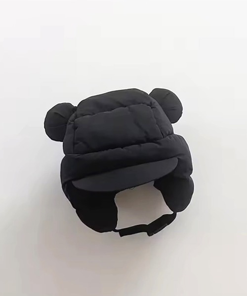 Bambin（ボンバン）の「【 Bambin / ボンバン 】 くまみみ 中綿 フライトキャップ（キャップ・キッズ・ベージュ/アイボリー/ブラック・FREE）」の3枚目の写真