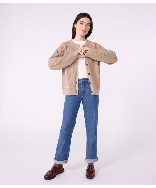 PETIT BATEAU（プチバトー）の「カーディガン（カーディガン/ボレロ・レディース・ブラウン・XX-SMALL/X-SMALL/SMALL/MEDIUM）」の3枚目の写真