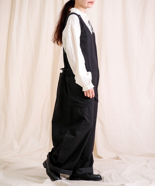 Brocante（ブロカント）の「[Brocante / ブロカント] 高密度ウェザー デフォルメサロペット（サロペット/オーバーオール・レディース・ブラック・2）」の2枚目の写真