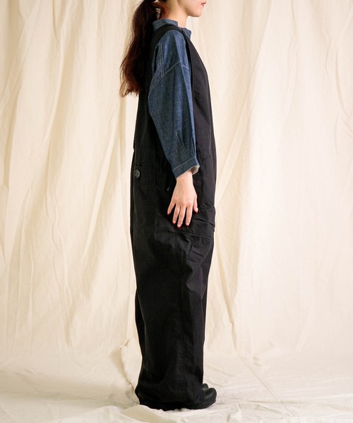 Brocante（ブロカント）の「[Brocante / ブロカント] 高密度ウェザー デフォルメサロペット（サロペット/オーバーオール・レディース・ブラック・2）」の3枚目の写真