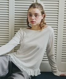 idem（イデム）の「【 ZOZO限定 】frill sheer long sleeve tops / 裾フリルシアートップス（Tシャツ/カットソー）」