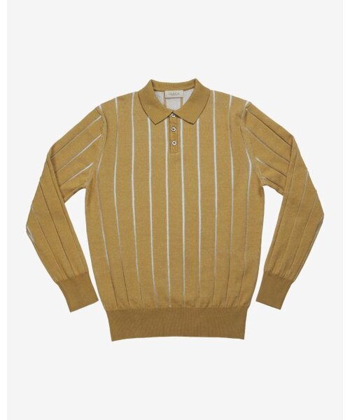 sortie(ソルティ)の「Reverse Combination Polo Knit (Mustard)(ニット/セーター・メンズ・その他・X-LARGE/MEDIUM/LARGE)」の1枚目の写真