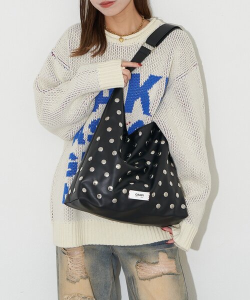 GRAIN(グレイン)の「【WEB限定】【GRAIN/グレイン】スタッズショルダートートバッグ(トートバッグ・レディース・ブラック/アイボリー/イエロー・FREE)」の11枚目の写真