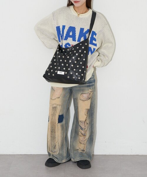 GRAIN(グレイン)の「【WEB限定】【GRAIN/グレイン】スタッズショルダートートバッグ(トートバッグ・レディース・ブラック/アイボリー/イエロー・FREE)」の16枚目の写真