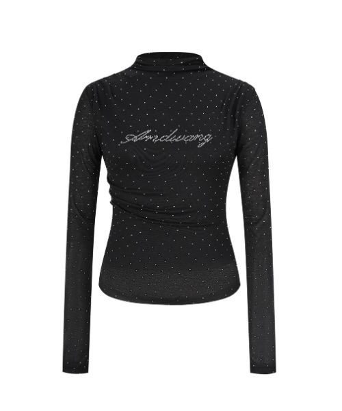 andwang AND bijou high neck tops ブラック AND bijou high neck tops（Tシャツ/カットソー）｜andwang