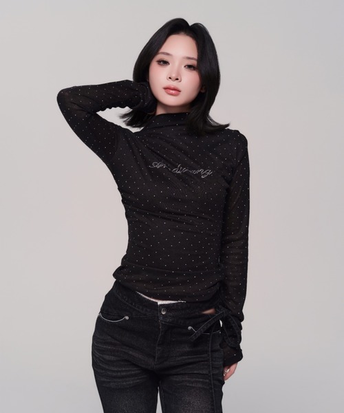 最終値下げ！ andwang AND bijou high neck tops AND bijou high neck tops（Tシャツ/カットソー）｜andwang