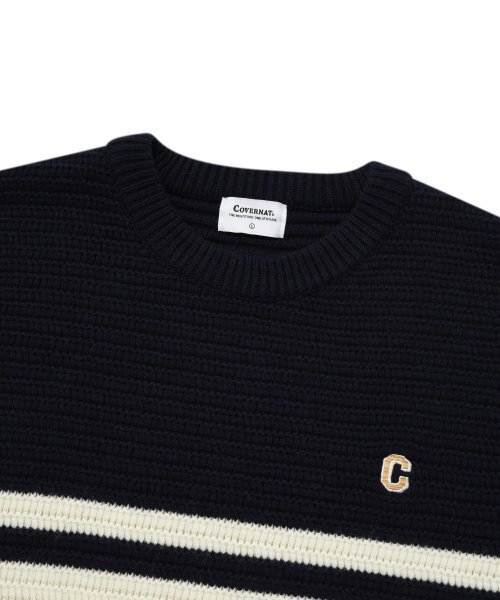 COVERNAT(カバーナット)の「ツートンストライプクルーネックニットネイビー(ニット/セーター・レディース・その他・LARGE/MEDIUM/SMALL/X-LARGE)」の3枚目の写真