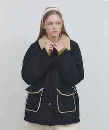 FUR POINT PADDED JUMPER_BLACK