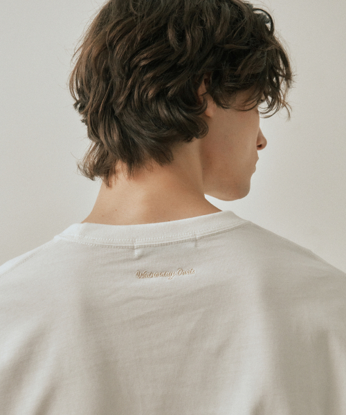 WEDNESDAY OASIS(ウェンズデーオアシス)の「エバーコンパクトプレミアコットンTシャツ_ホワイト(W25-TP38)(Tシャツ/カットソー・メンズ・ホワイト・MEDIUM/LARGE)」の3枚目の写真