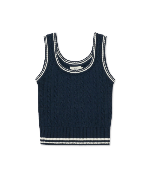 YALE(イェール)の「ケーブルニットノースリーブ_ネイビー(Tシャツ/カットソー・レディース・その他・MEDIUM/SMALL)」の7枚目の写真