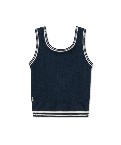 YALE(イェール)の「ケーブルニットノースリーブ_ネイビー(Tシャツ/カットソー・レディース・その他・MEDIUM/SMALL)」の6枚目の写真