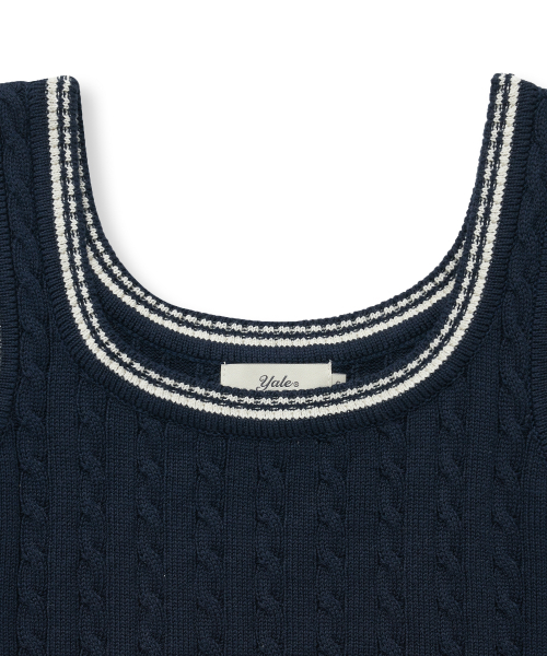 YALE(イェール)の「ケーブルニットノースリーブ_ネイビー(Tシャツ/カットソー・レディース・その他・MEDIUM/SMALL)」の5枚目の写真